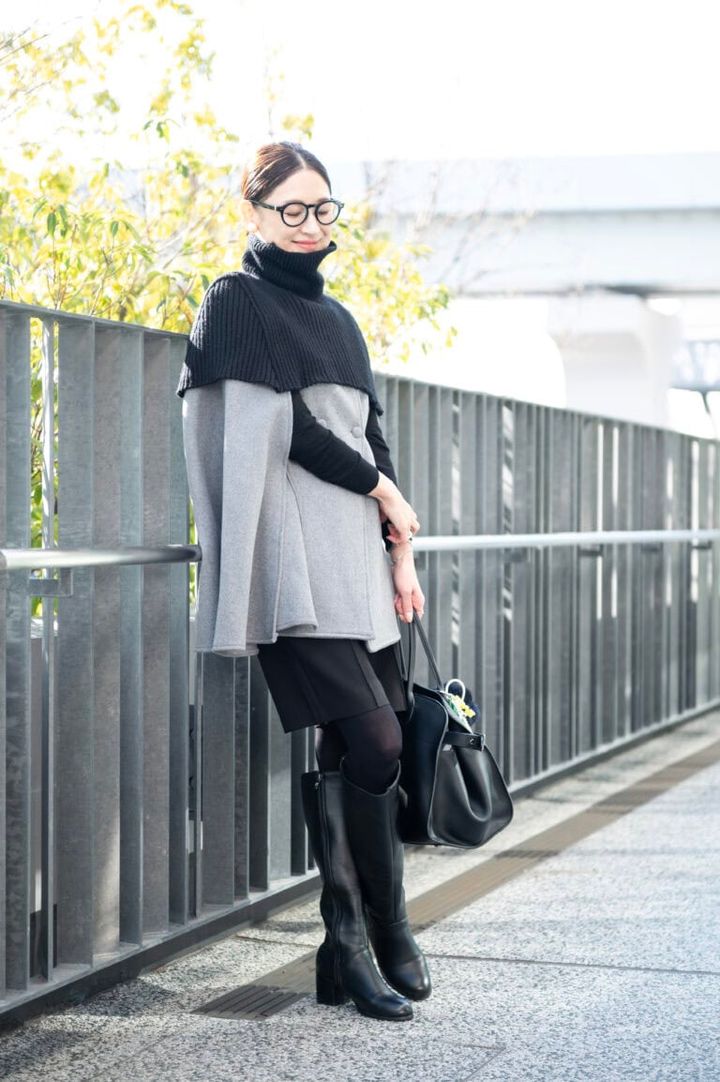 ケープコート… トルガト、ボトムス…ZARA、シューズ… 楽天、バッグ… so4store