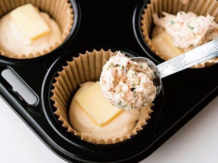 【オイルなし、グルテンなし】ツナマヨおにぎりよりサッパリ美味しい♡「ツナサラダマフィン」の作り方。豆腐ベースでヘルシー♪