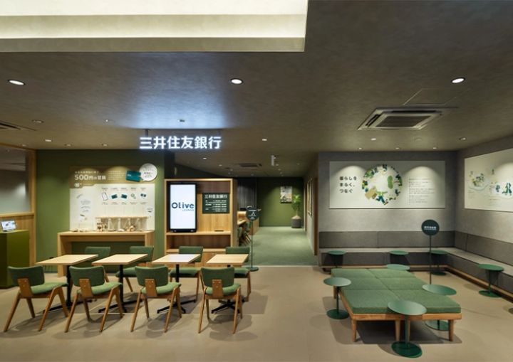 地下1階には、銀行窓口やATMが！