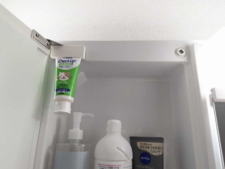 セリア 磁石でくっつくチューブホルダー 使用例