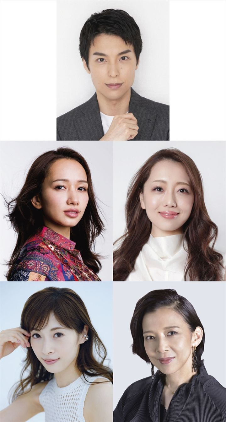 ミュージカル『レベッカ』に出演する（上段）海宝直人、（中段左から）豊原江理佳、朝月希和、（下段左から）明日海りお、霧矢大夢 width=