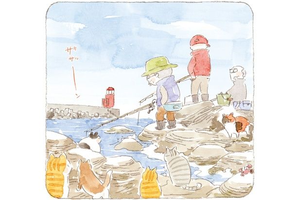 釣り人のそばには猫たち （C）ねこまき（ミューズワーク）／KADOKAWA