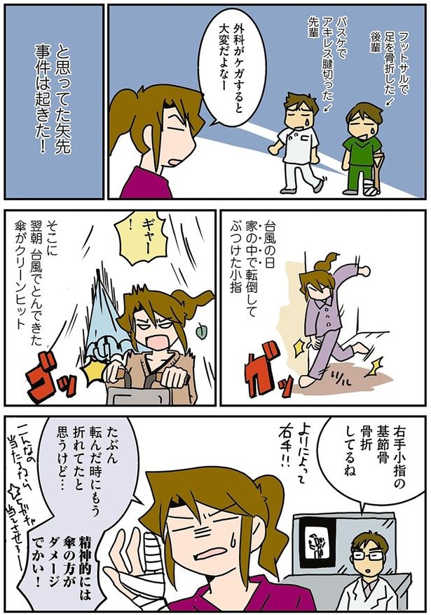 右手小指の基節骨骨折してるね （C）さーたり／KADOKAWA