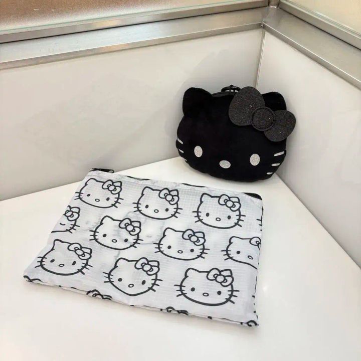 HELLO KITTY 総柄リップストップポーチ／ふわふわフェイスポーチ