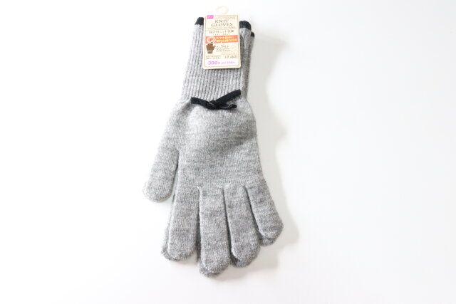 指穴付ニット手袋（ライン・リボン） パッケージ