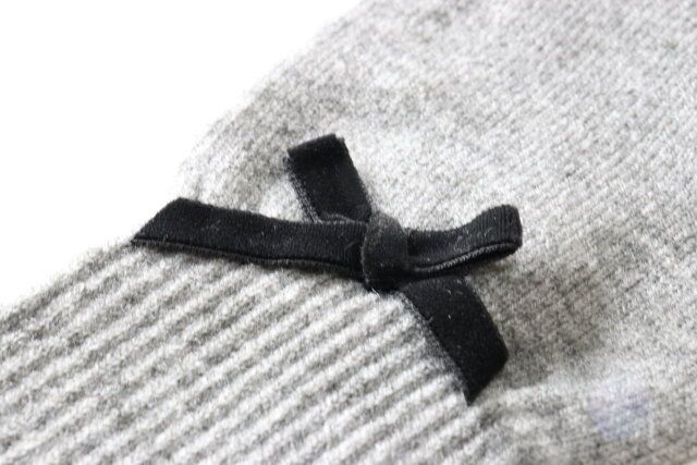 指穴付ニット手袋（ライン・リボン） デザイン