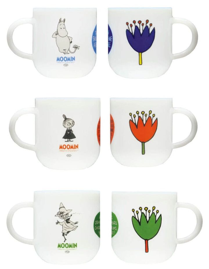 MOOMIN 乳白耐熱マグ［φ8×H8.6］各￥2,970（すべてタカサカ・インターナショナル・ジャパン）