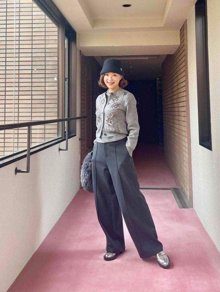 鈴木さん_ブラッシュドジャージーワイドパンツ2