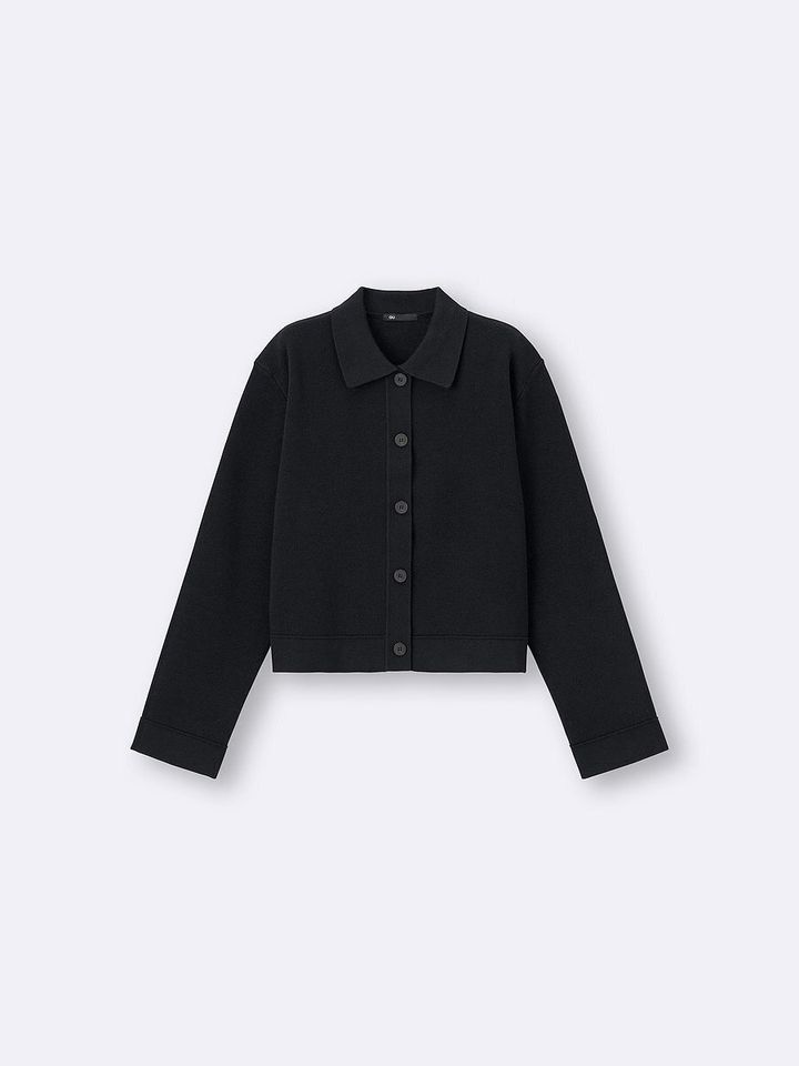 GUのミラノリブポロカーディガン