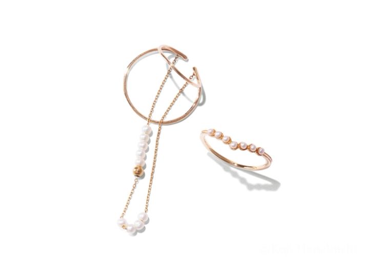 淡水パールのイヤカフとリング