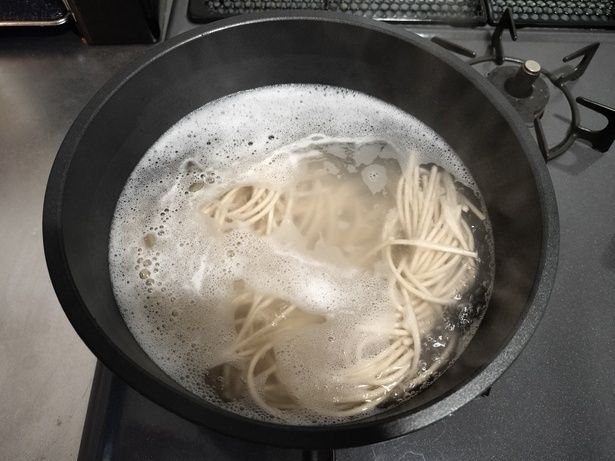 茹で時間は表示の時間の半分でOKというのも嬉しいポイント（▶︎次へ） 撮影／おと