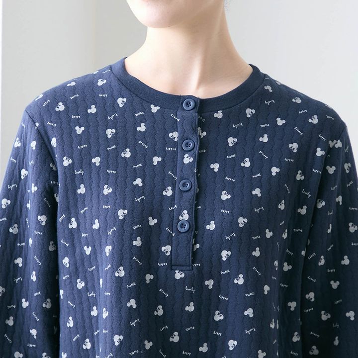 ニットキルトパジャマ ボタン