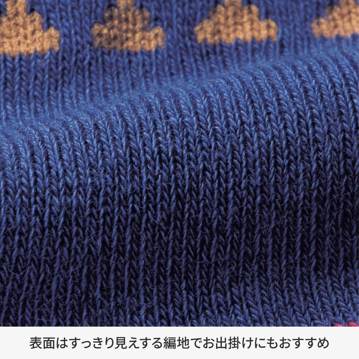吸湿発熱糸のあったか裏パイルソックス 素材アップ 表面