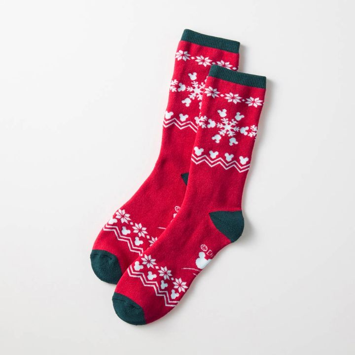 吸湿発熱糸のあったか裏パイルソックス ミッキーモチーフ