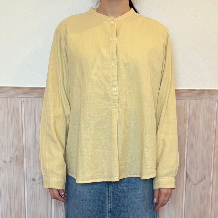 無印良品 婦人 カポック混 二重ガーゼ 長袖ブラウス