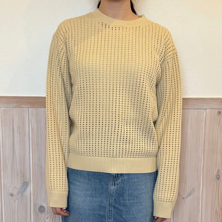 無印良品 婦人 洗えるメッシュクルーネックセーター