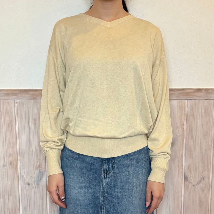 無印良品 婦人 大豆繊維を使ったⅤネックセーター