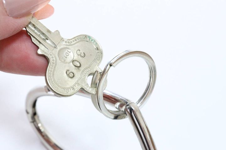 メタリックハートカラビナキーホルダー リング