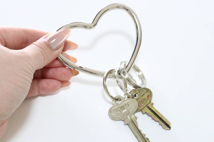 メタリックハートカラビナキーホルダー 使用例