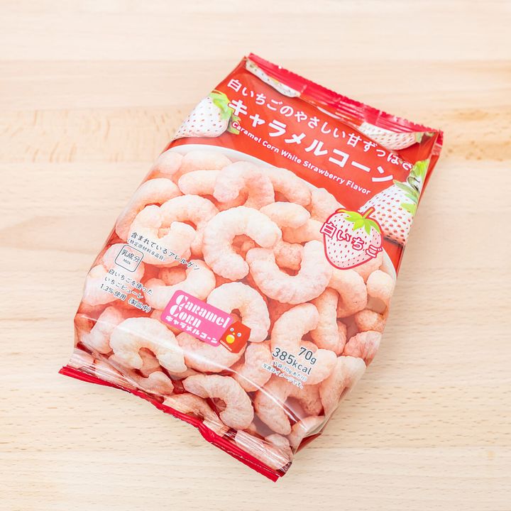 白いちごのやさしい甘ずっぱさキャラメルコーン