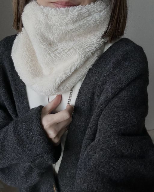 ヒートテックファーリーフリースネックウォーマーを着たコーデ