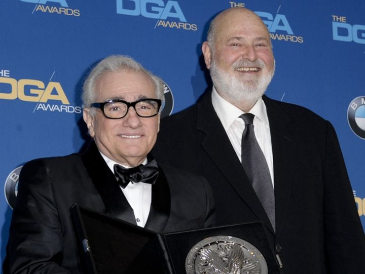 （左から）マーティン・スコセッシ監督とロブ・ライナー監督、第66回全米監督協会賞授賞式にて（2014年） （C）AFLO width=