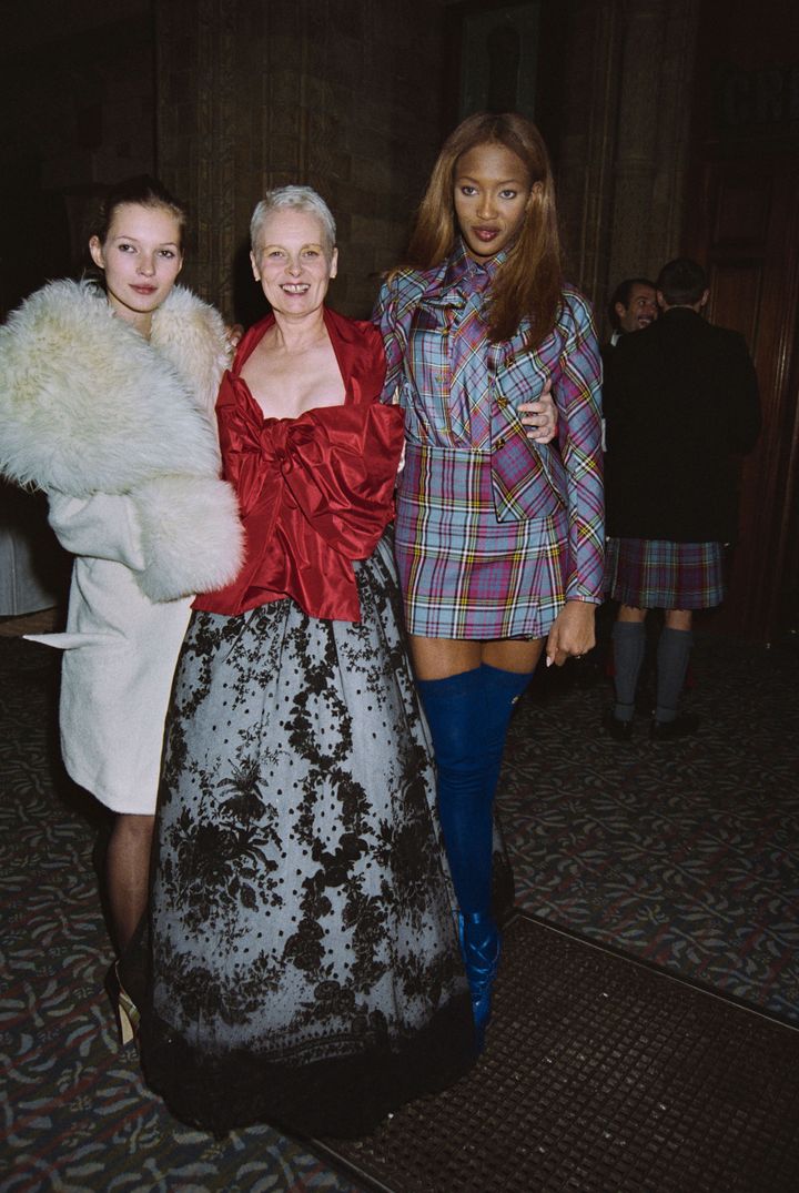 1993年、モデルのケイト・モスとナオミ・キャンベルと。