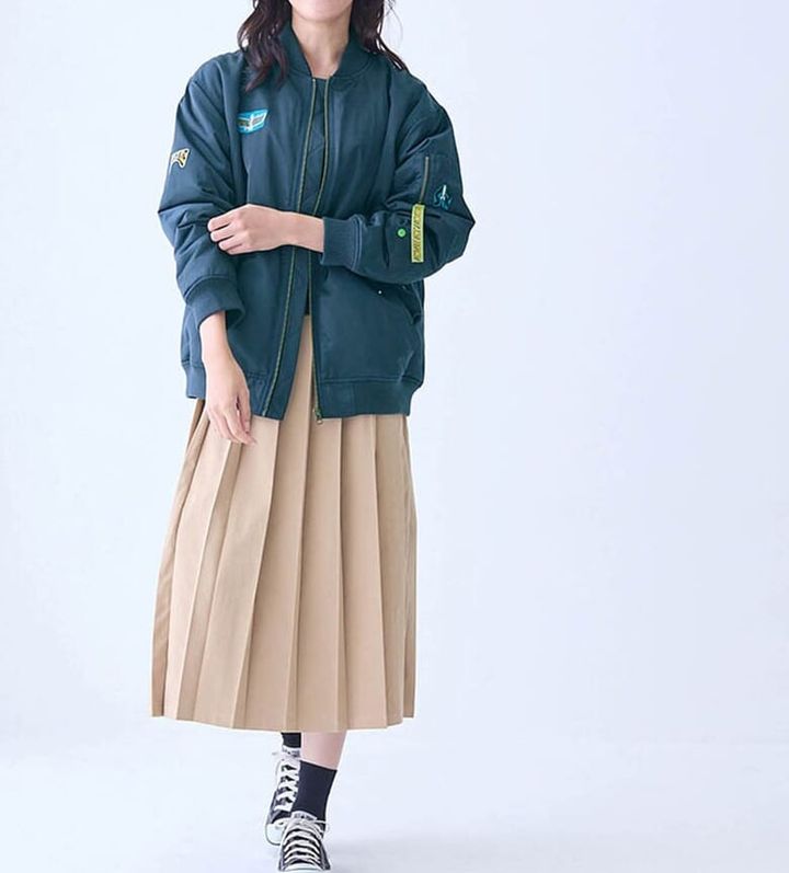 中わた入りブルゾン コーディネート