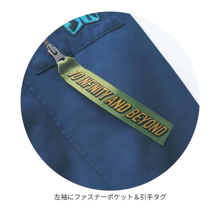 中わた入りブルゾン ファスナーポケットタグ