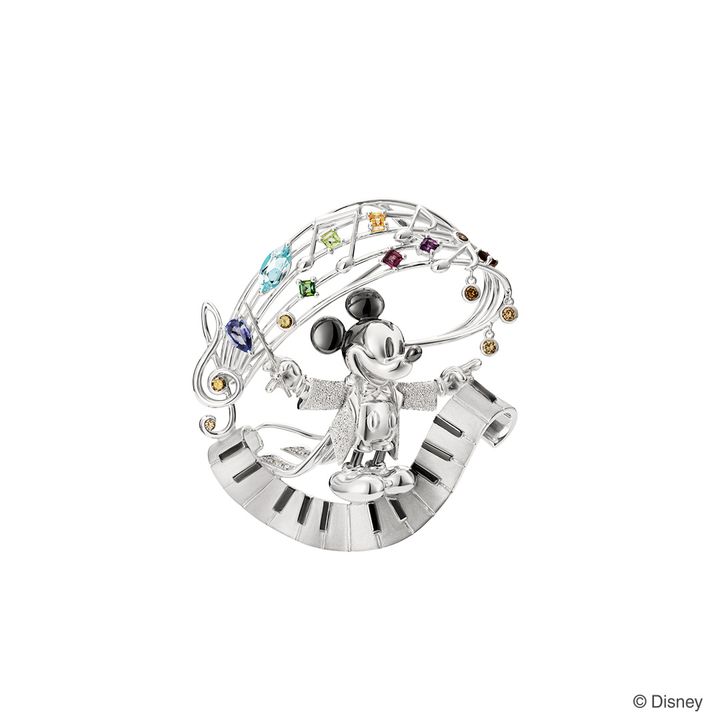 「ミッキー」が指揮者！ブローチ兼ネックレスの2wayジュエリー