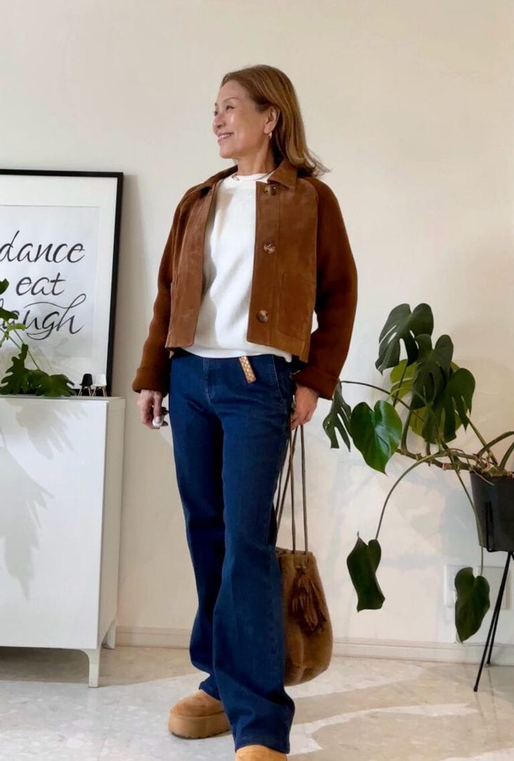 SHINOBEさん_スリムフレアトラウザージーンズ