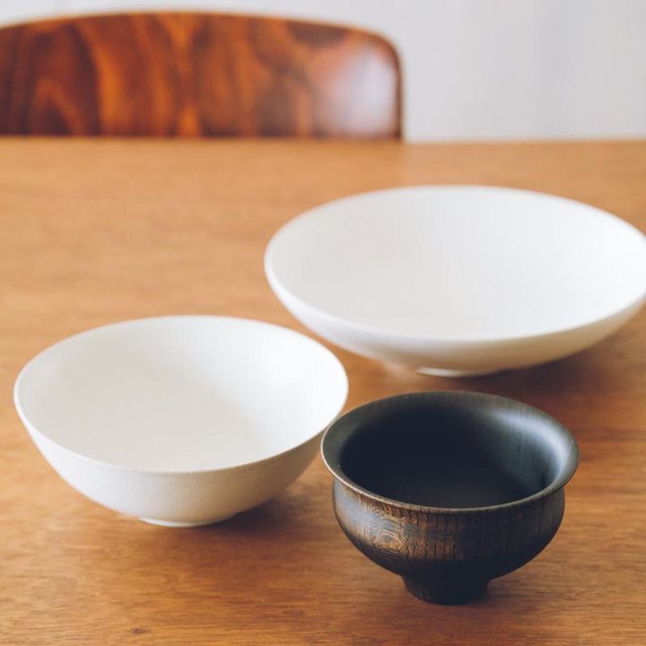 夕食によく登場するのがこちら。沖縄の「井口工房」の白い器は、ワンプレートご飯に重宝。お椀は友人からのいただき物。