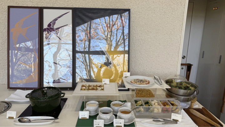 セミビュッフェの様子：クリのミニスープ、おかわりしちゃいました。