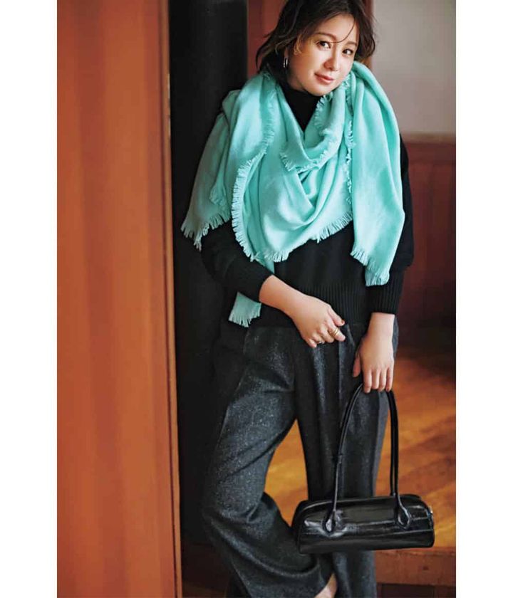 田中美保 ストールコーデ