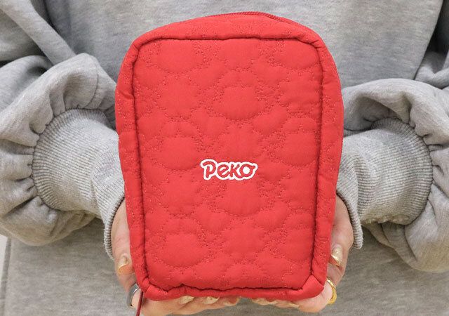 ペコちゃんふわふわキルティングポーチサイズ感