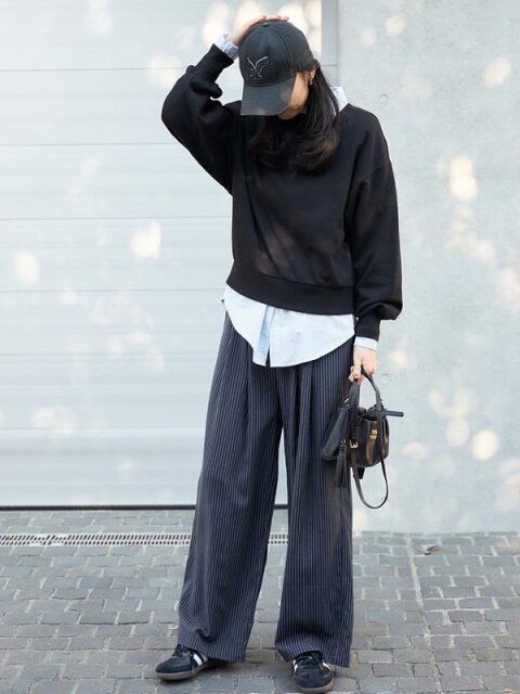 黒スウェットコーデ4