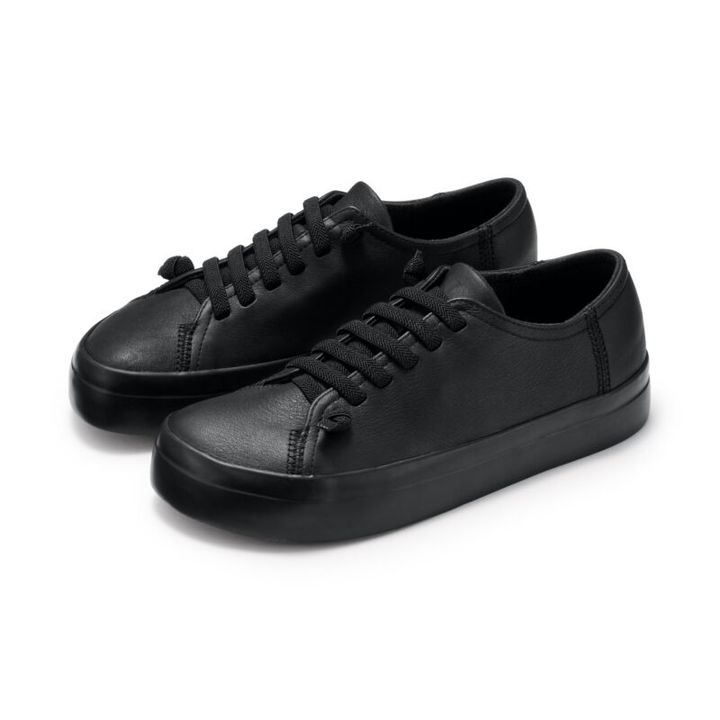 MUJILabo カンペール レザーローカットスニーカー_黒