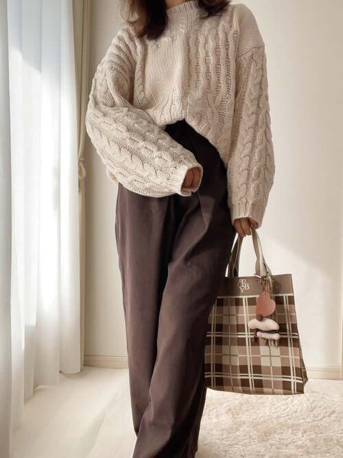 しまむらのアイボリーニット9