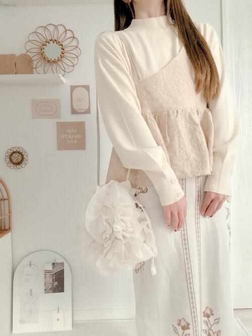 しまむらのアイボリーニット10