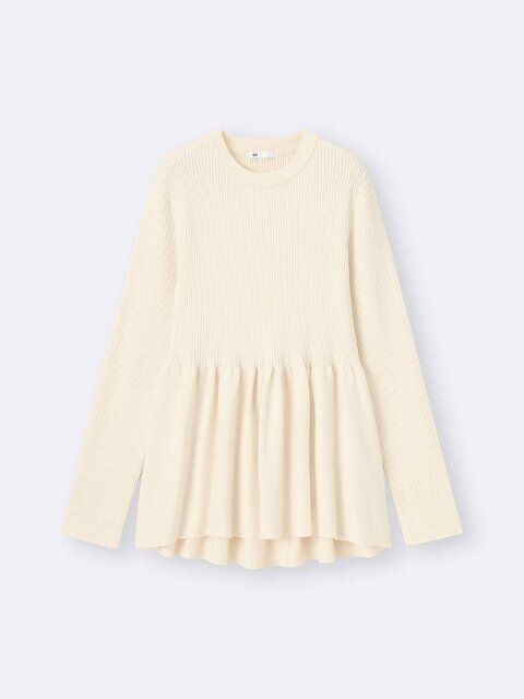 GUのペプラムニットプルオーバー