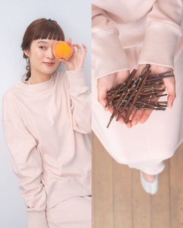 福岡発サステナブルブランド「rrrrrrrrr」みかんの果皮などで染めたスウェットを発売