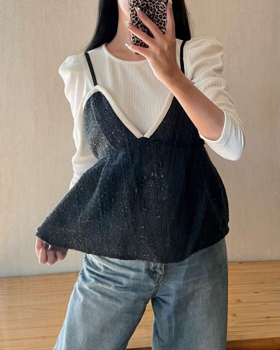 しまむら「ツイードビスチェ」