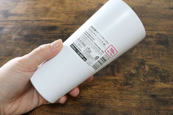 ダイソー ステンレスタンブラー セラミックコーティング 白