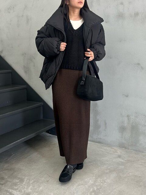 黒ダウンコーデ2