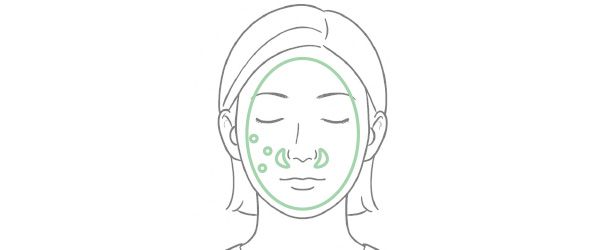 ここに使用 ・全顔（輪郭は外す） ・立体感を出したい額、鼻筋、頰、あご