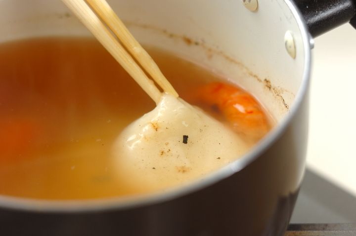 焼きエビ入りお雑煮の作り方2