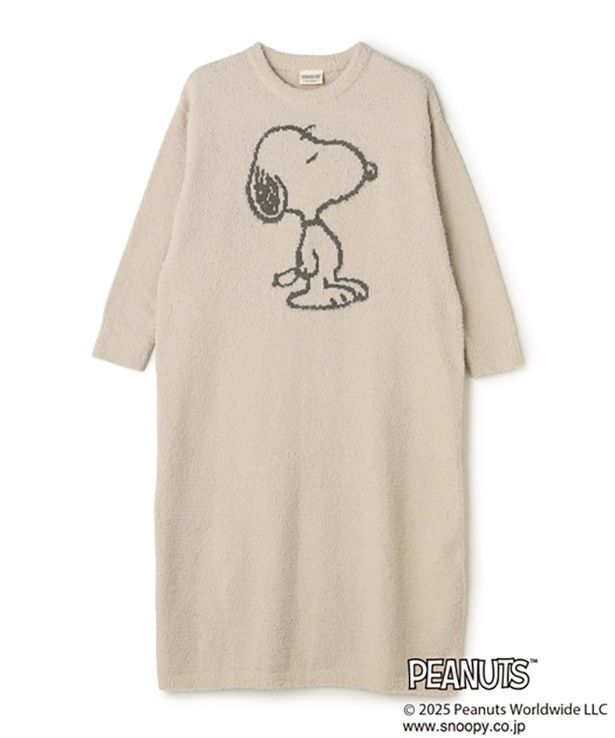 「【PEANUTS/ピーナッツ】SNOOPYもこもこルームウェアワンピース」(7480円)※アイボリー