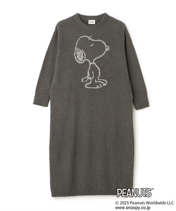 「【PEANUTS/ピーナッツ】SNOOPYもこもこルームウェアワンピース」(7480円)※グレー
