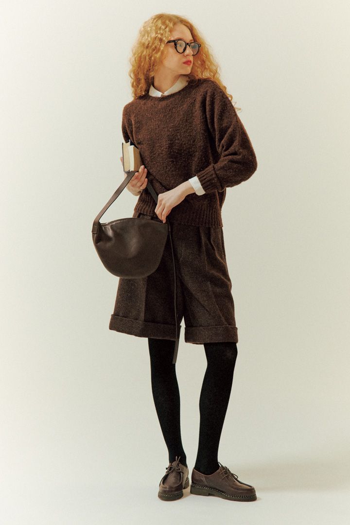 ブラウンコーデからチラッと除くシャツがキュート【本日のFUDGE GIRL-1月2日】