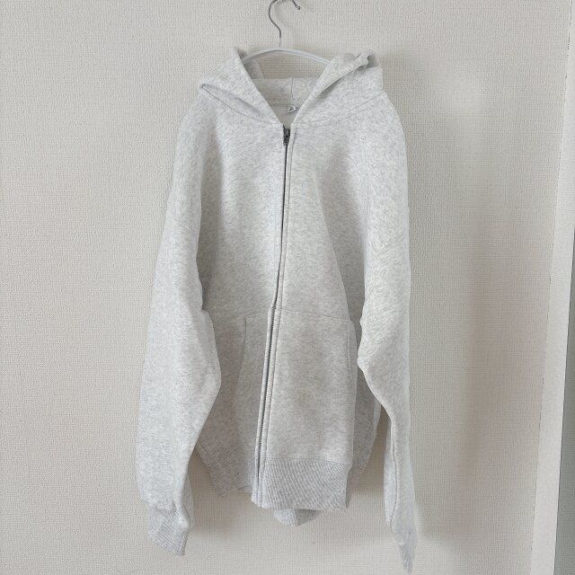 GUヘビーウェイトスウェットフルジップパーカ LIGHT GRAY